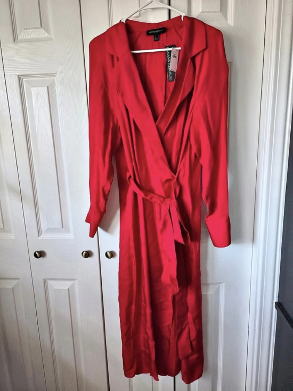 Banana Republic Blazer Wrap Dress Red Maxi Dress Medium
